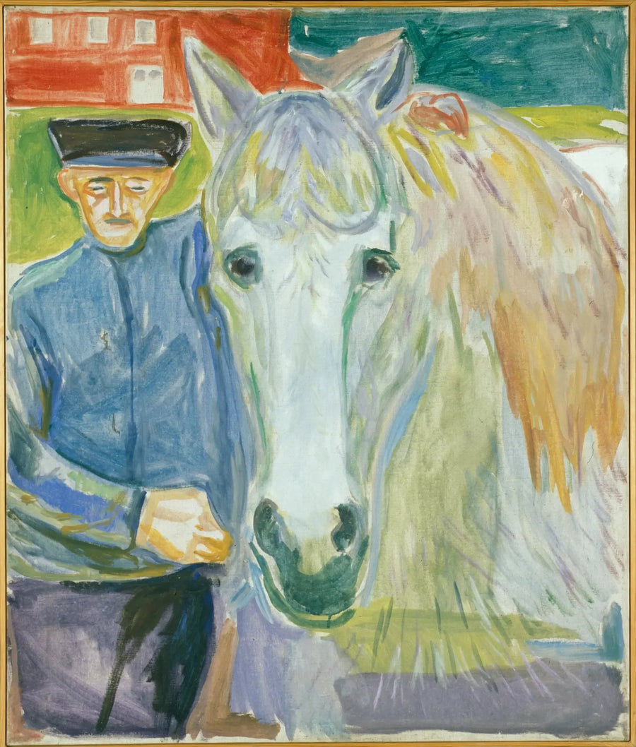 Mann mit einem Pferd - Edvard Munch