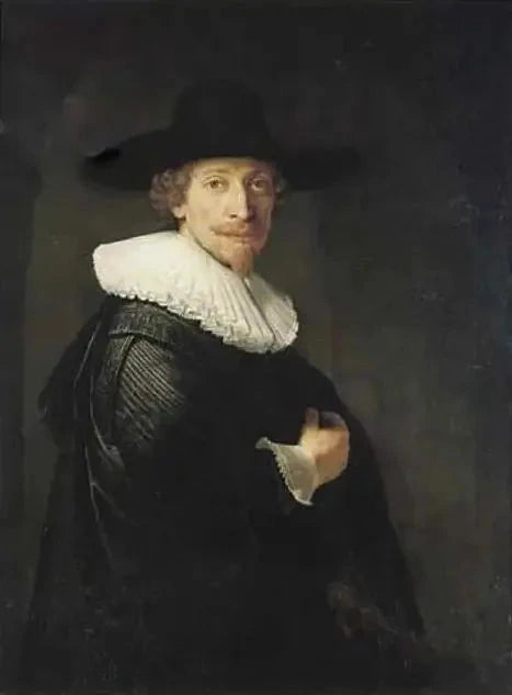 Porträt eines Mannes, der im Türrahmen steht - Rembrandt