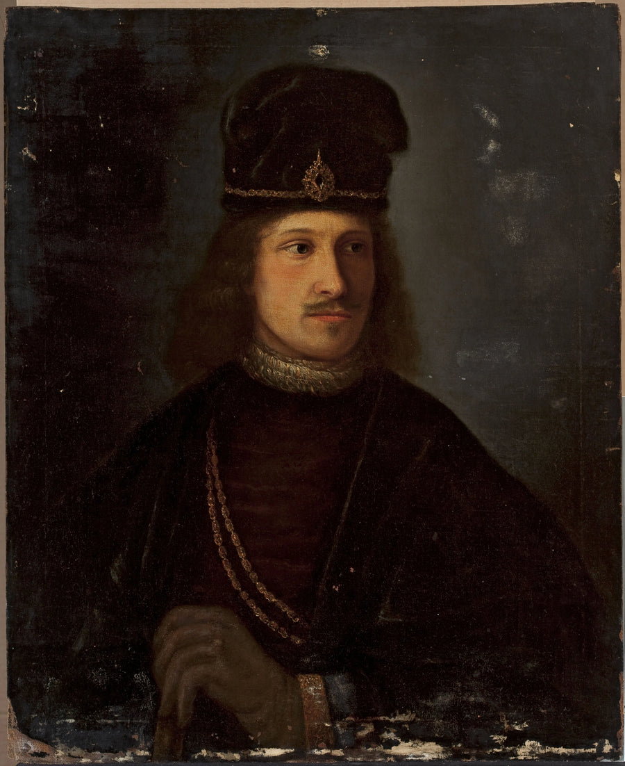 Porträt eines Mannes mit einer großen Mütze - Rembrandt