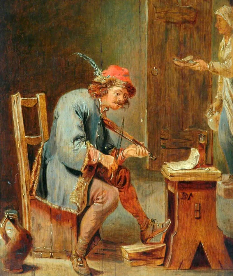 Mann spielt Geige - David Teniers der Jüngere