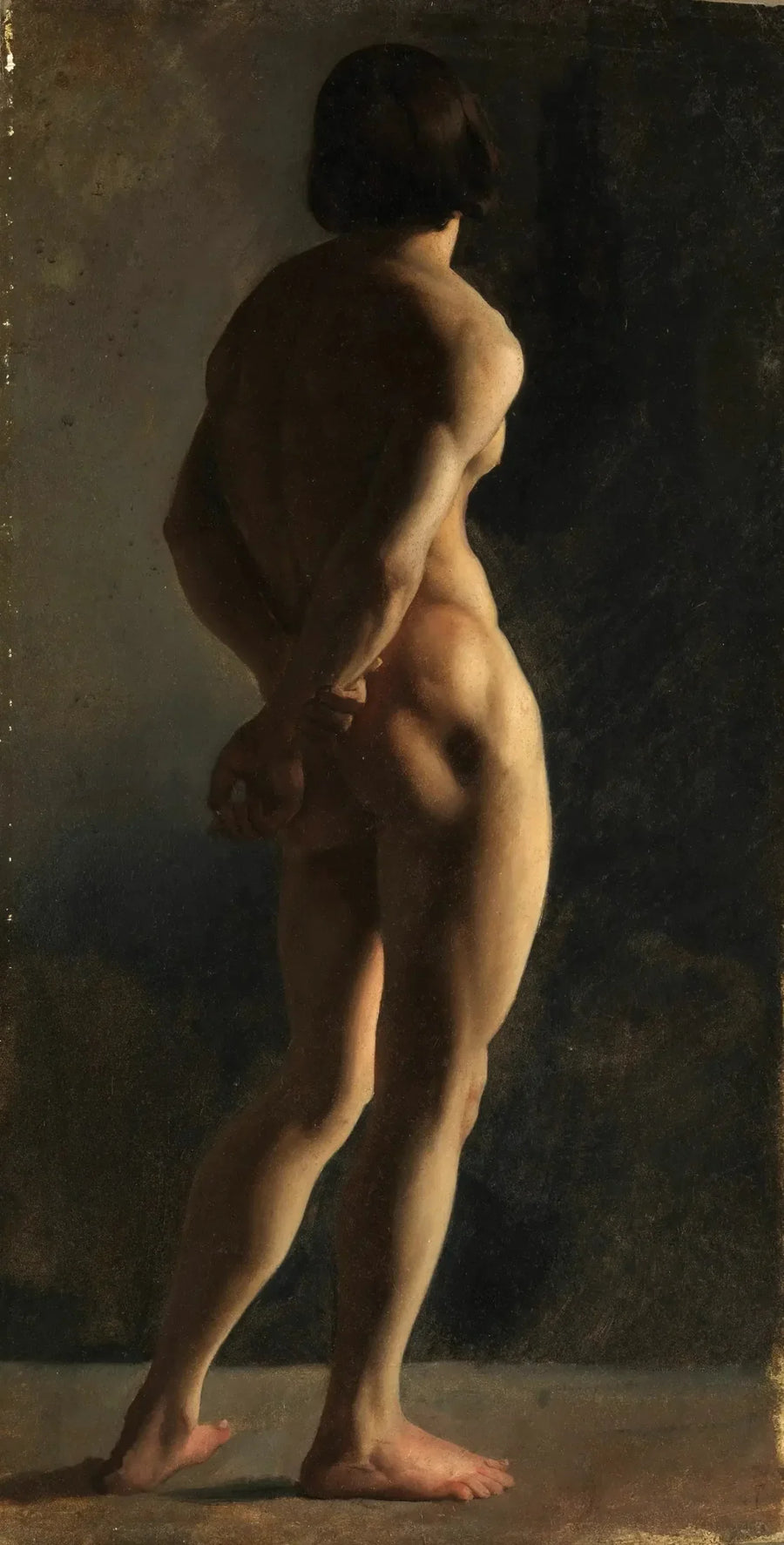 Nackter Mann, von hinten gesehen - Hippolyte Flandrin