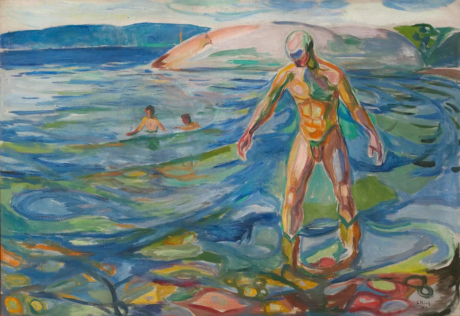 Mann, der badet - Edvard Munch