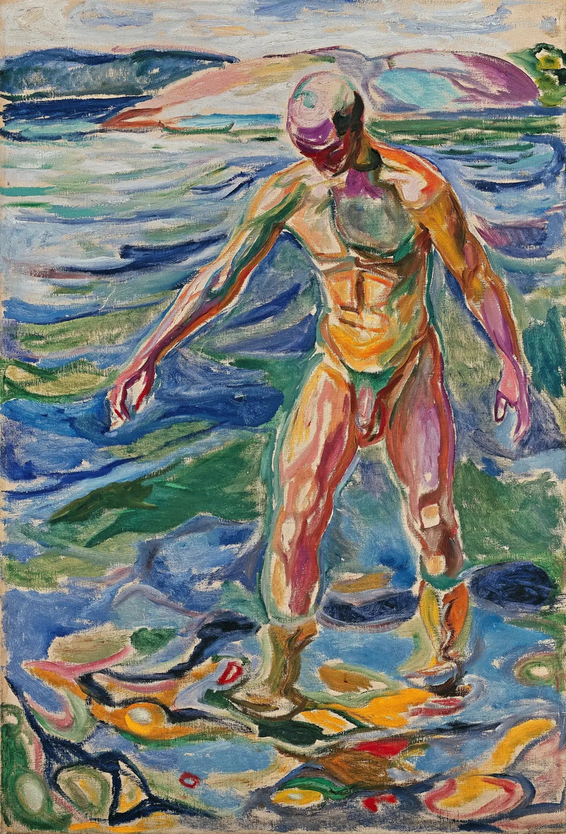 Mann, der badet - Edvard Munch
