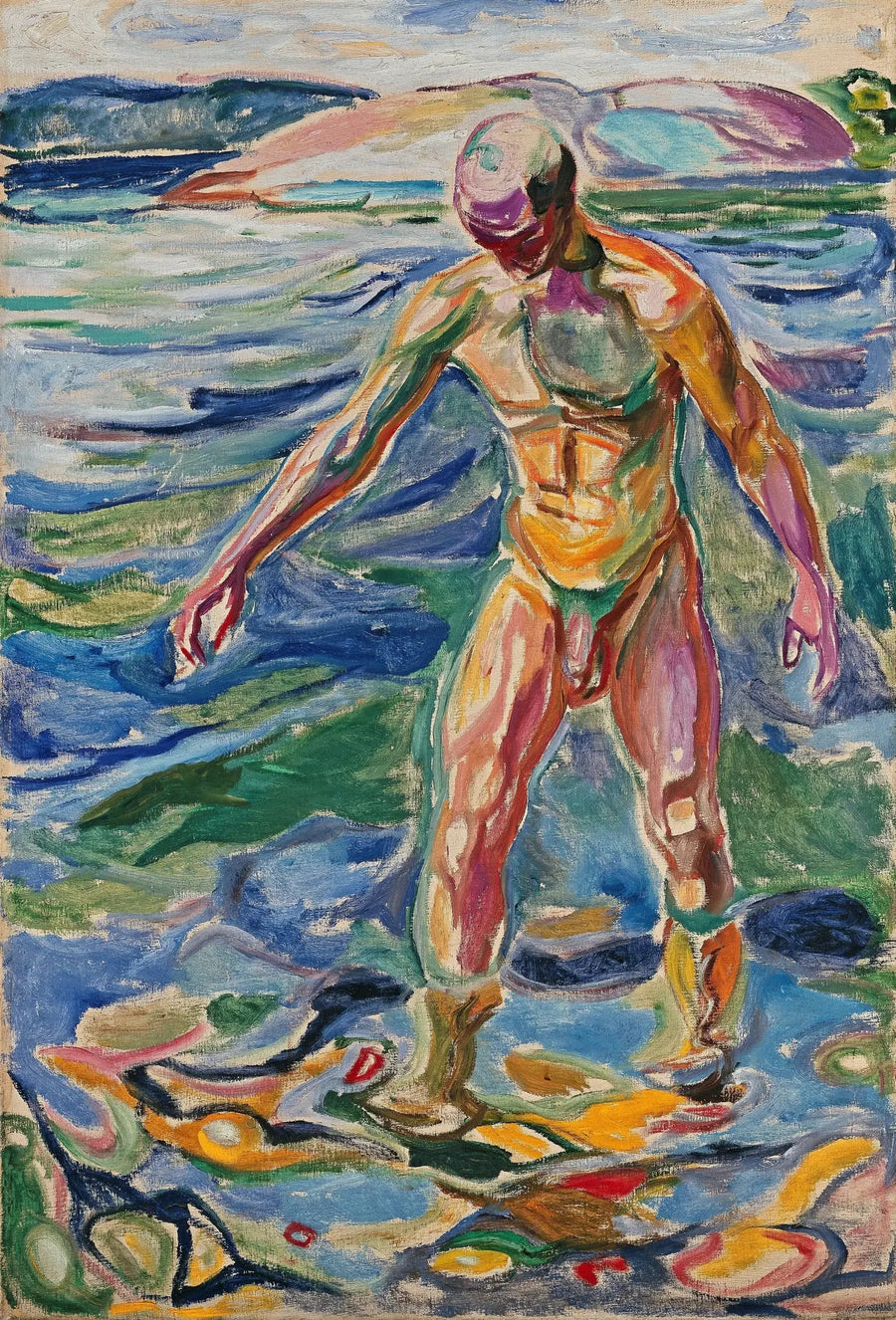 Mann, der badet - Edvard Munch