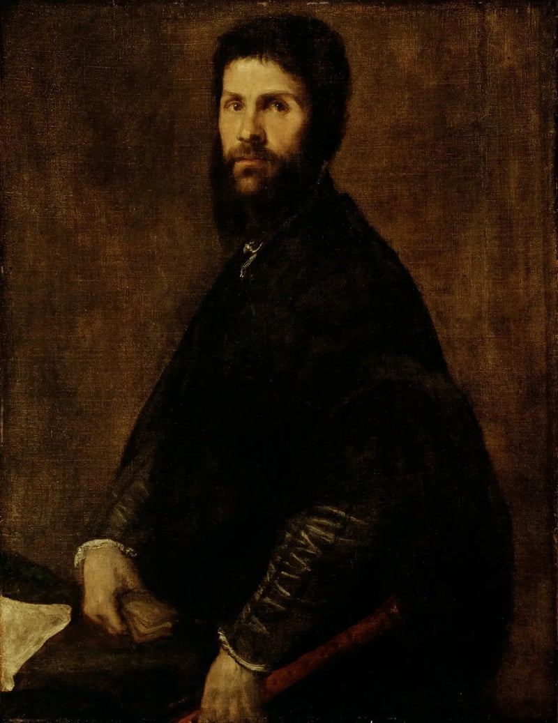 Mann, der eine Flöte hält - Titian