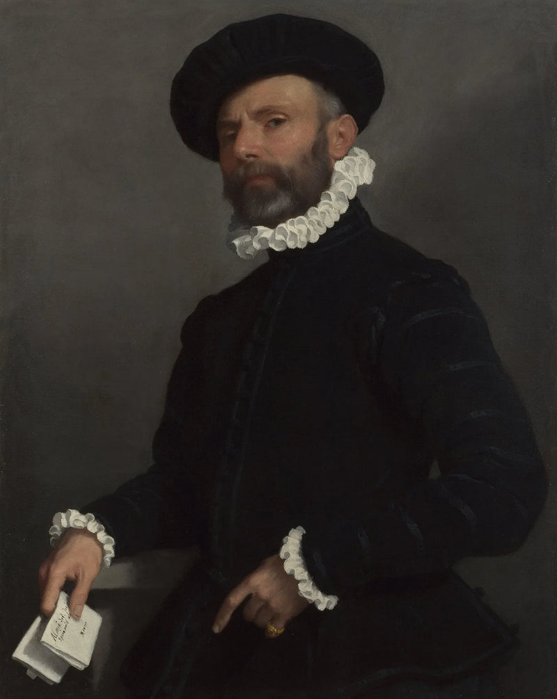 Mann, der einen Brief hält - Giovanni Battista Moroni
