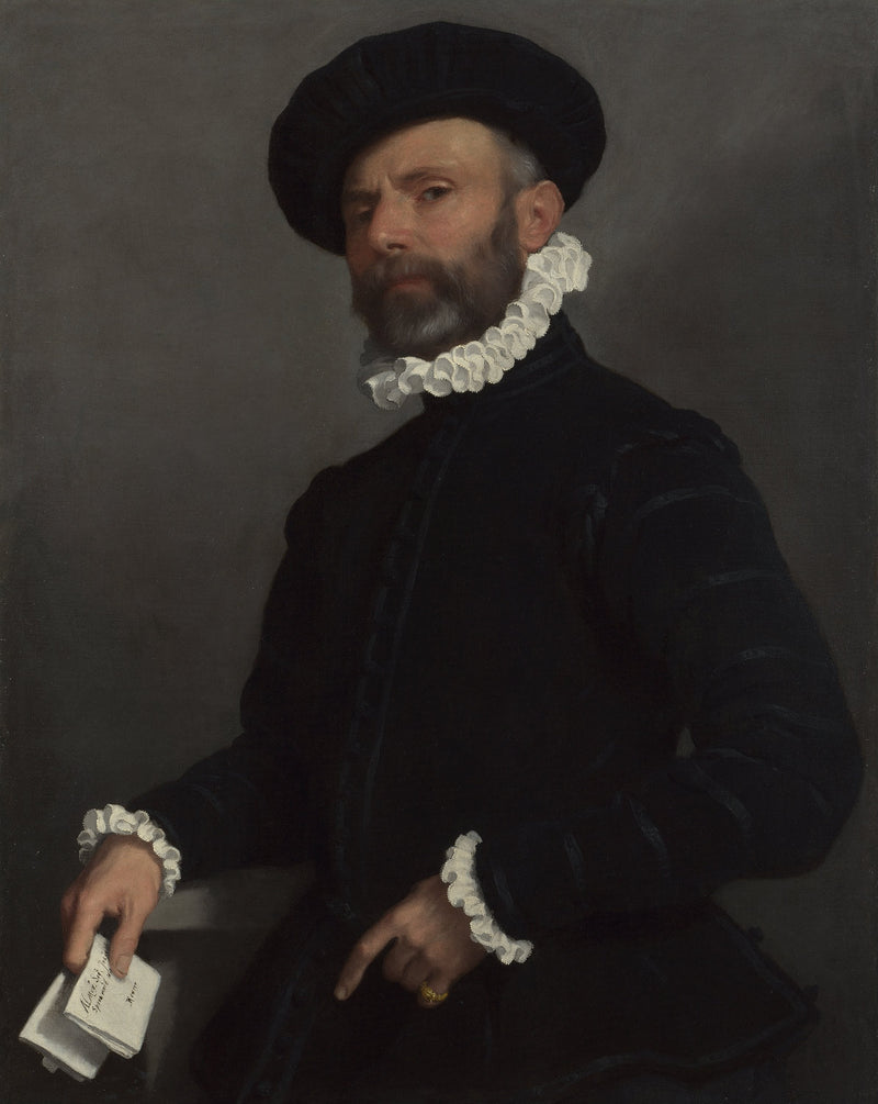 Mann, der einen Brief hält - Giovanni Battista Moroni
