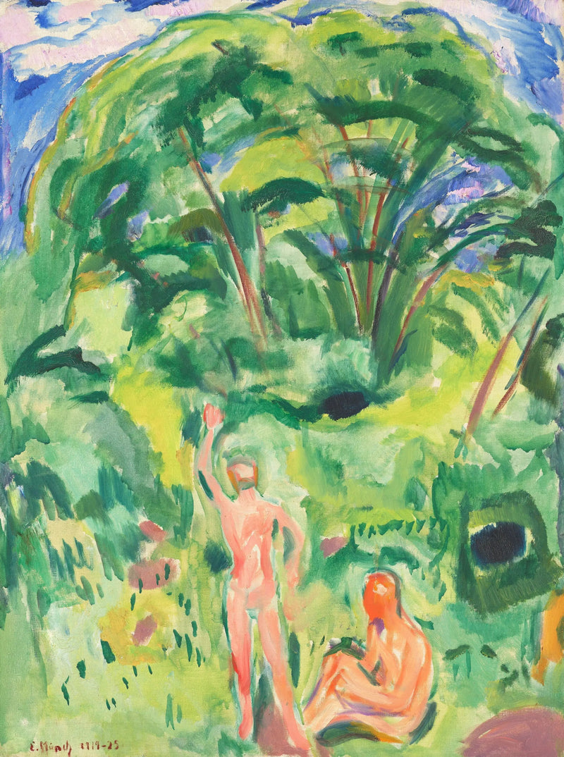 Nackte Männer im Wald - Edvard Munch