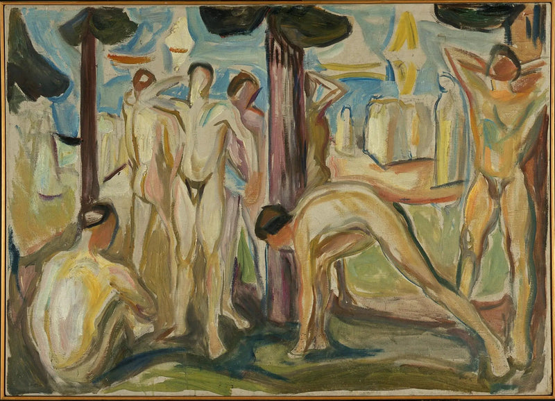 Nackte Männer in einer Landschaft - Edvard Munch