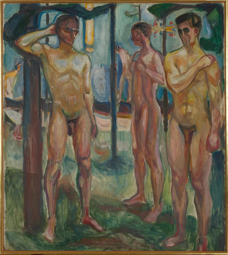 Nackte Männer in einer Landschaft - Edvard Munch