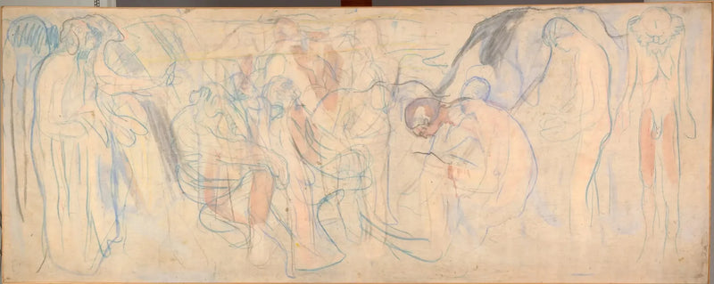 Nackte Männer in einer Landschaft - Edvard Munch