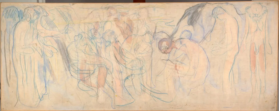 Nackte Männer in einer Landschaft - Edvard Munch