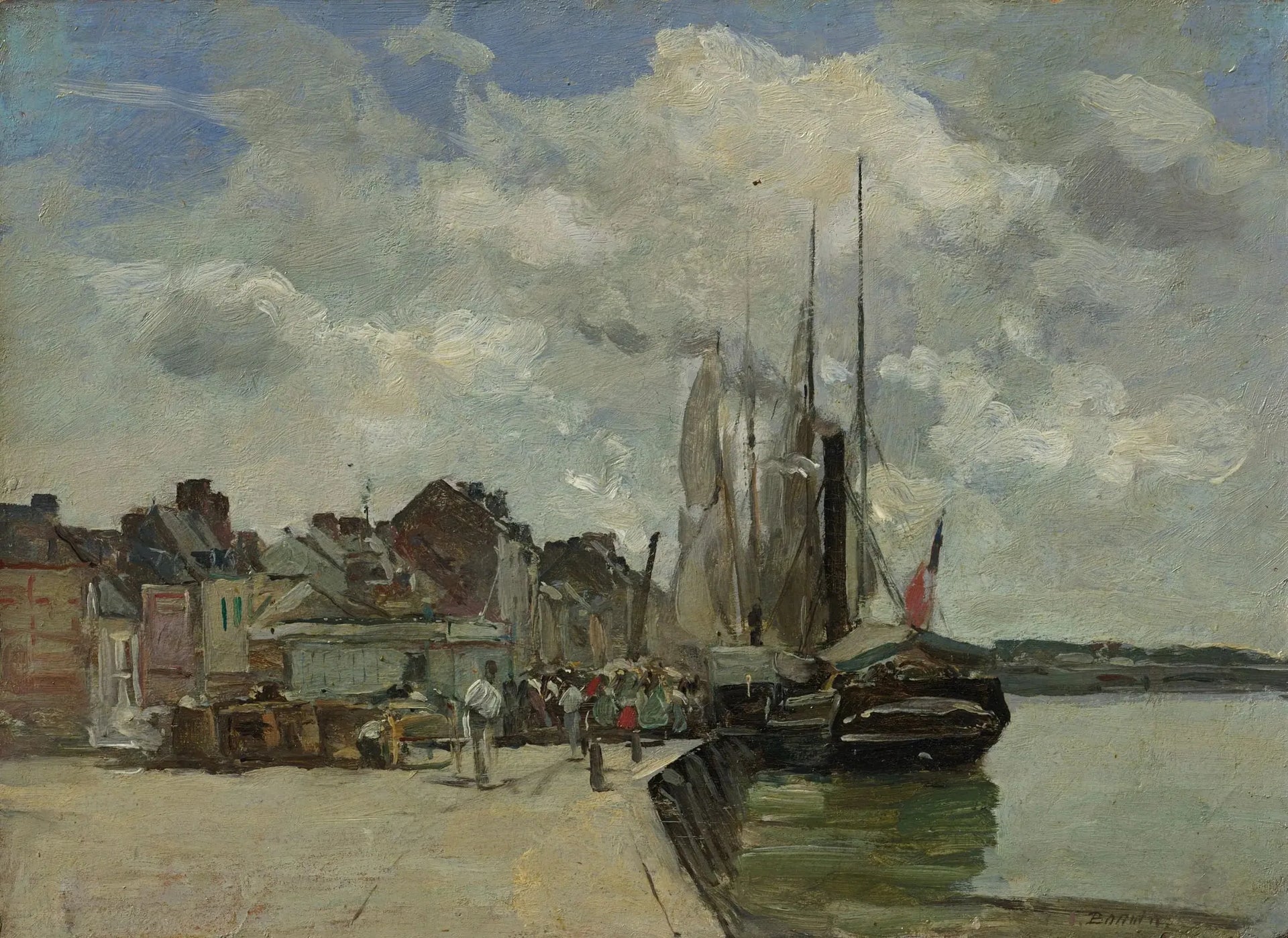 Honfleur : Le Port - Eugène Boudin image 1 copie de tableau peinte à la main