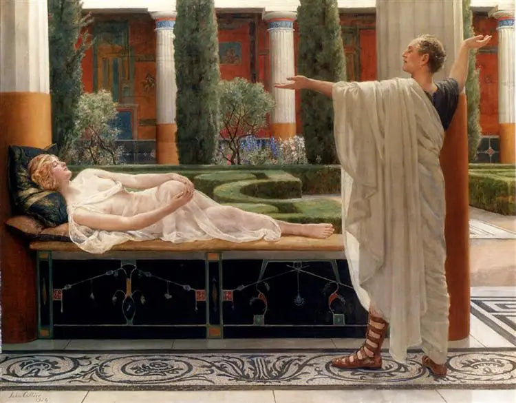 Reproduction du tableau « Horace et Lydie - John Collier » par Alpha Reproduction en peinture à l’huile