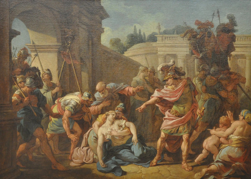 Horace kommt gerade dabei, seine Schwester zu schlagen - Louis Jean François Lagrenée