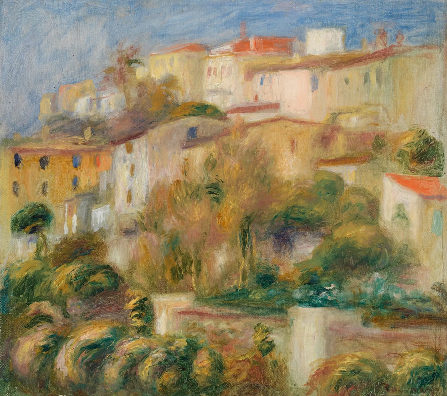 Häuser auf einem Hügel (Gruppe von Häusern auf einem Hang) - Pierre-Auguste Renoir