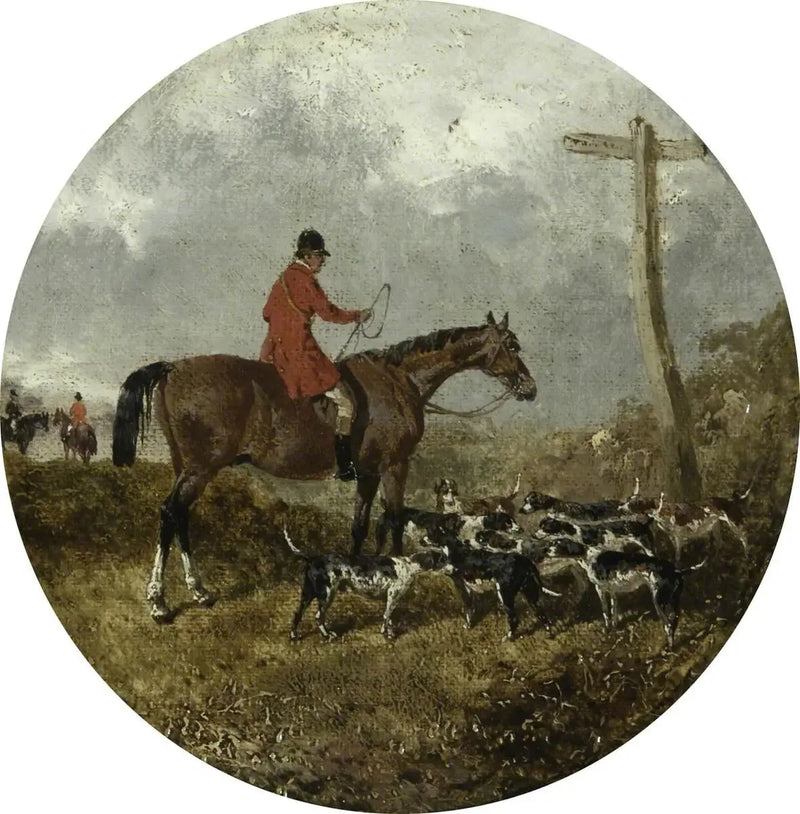 Acht kreisförmige Jagdszenen auf Fuchs: Jäger und Hunde - John Frederick Herring, Sr.