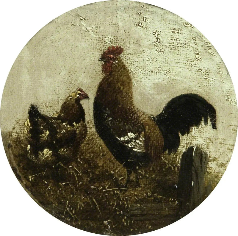 Acht kreisförmige Bauernhofszenen: Hahn und Huhn - John Frederick Herring, Sr.