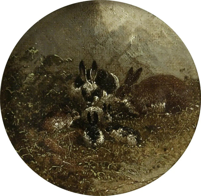 Acht kreisförmige Bauernhofszenen: Hasen - John Frederick Herring, Sr.