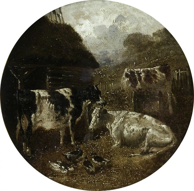 Acht kreisförmige Bauernhofszenen: Kühe - John Frederick Herring, Sr.