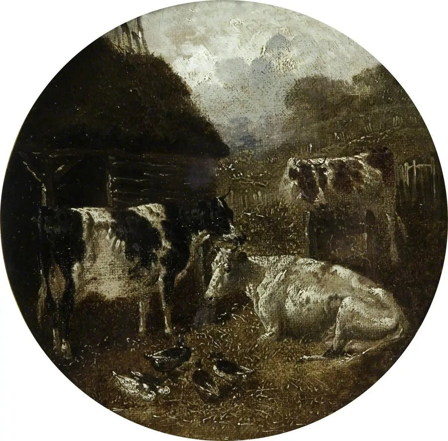 Acht kreisförmige Bauernhofszenen: Kühe - John Frederick Herring, Sr.