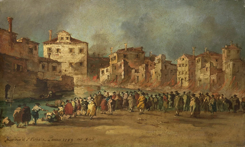 Brandbrand im Öllager San Marcuola, Venedig, 28. November 1789 - Francesco Guardi
