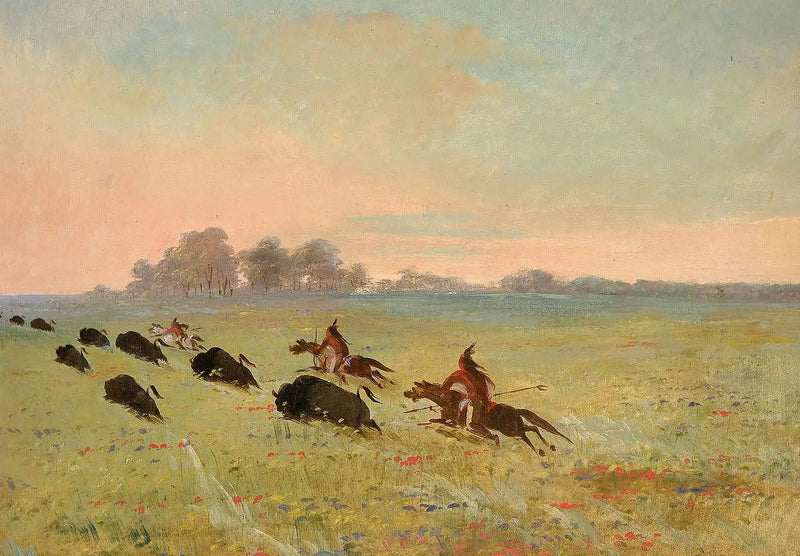 Comanches-Indianer beim Bisonjagen - George Catlin