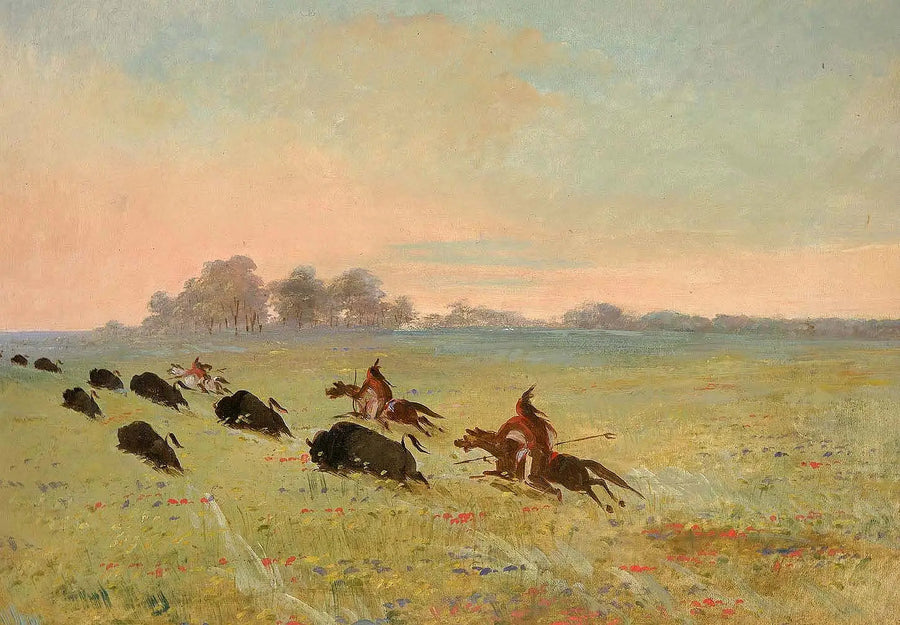 Comanches-Indianer beim Bisonjagen - George Catlin