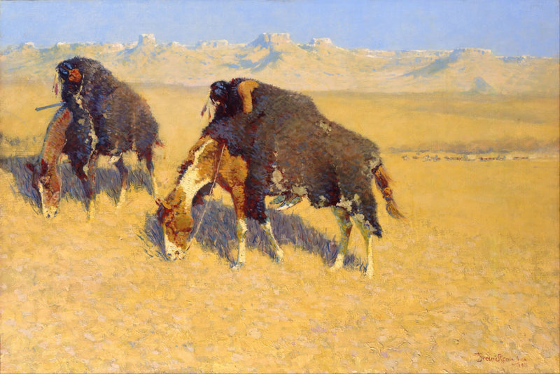 Indiens, die Bisons simulieren - Frederic Remington