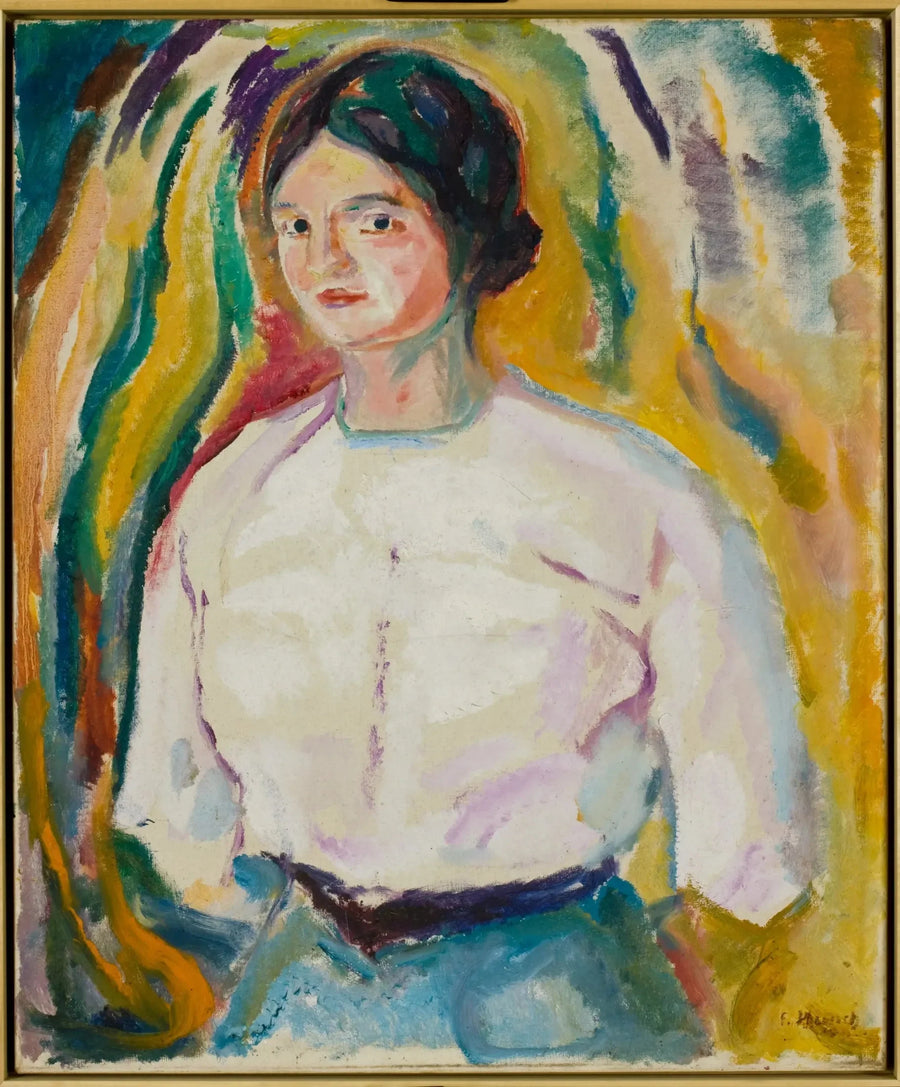 Ingeborg mit ihren Händen hinter dem Rücken - Edvard Munch