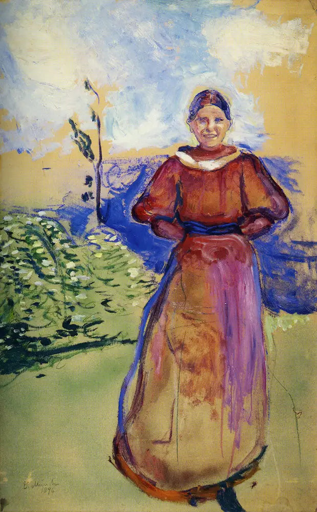 Inger in einem roten Kleid - Edvard Munch