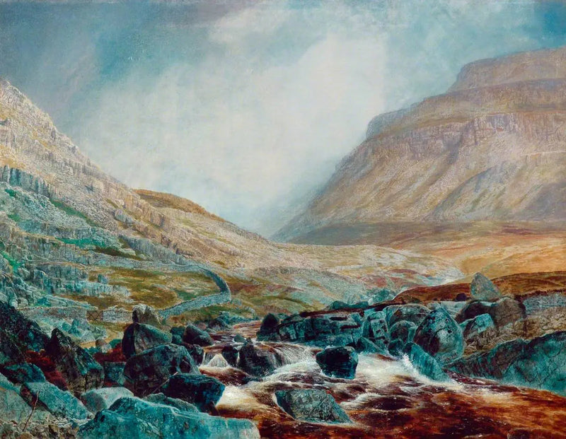 Ingleborough von White Scar aus gesehen, Kalksteinlagen aus Yorkshire - John Atkinson Grimshaw