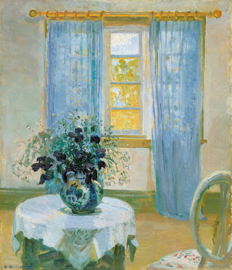 Innenraum mit Clematis - Anna Ancher