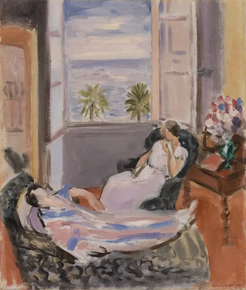 Innenraum mit zwei Figuren, offenes Fenster (Innenraum mit zwei Figuren, offenes Fenster) - Henri Matisse