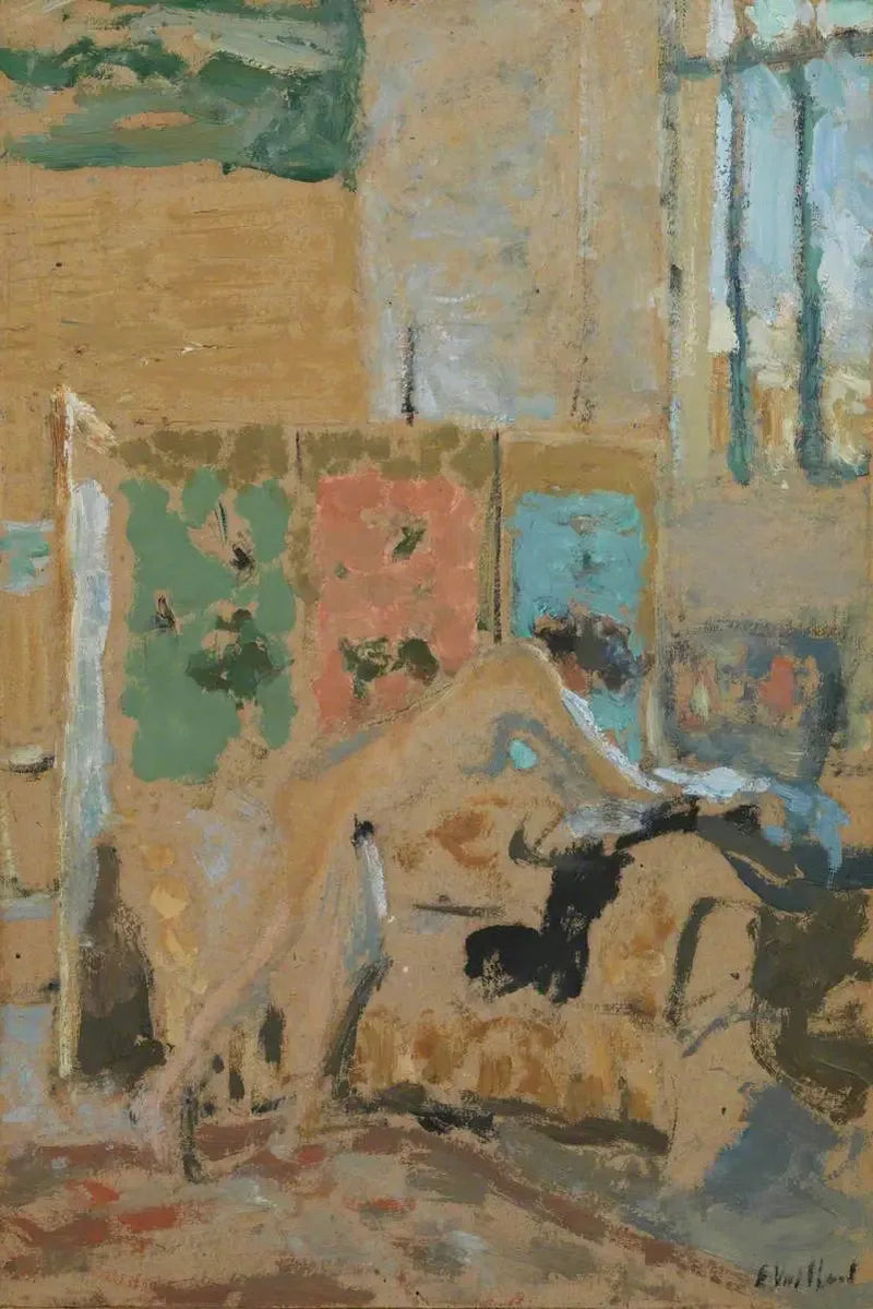 Interieur mit Bildschirm - Édouard Vuillard