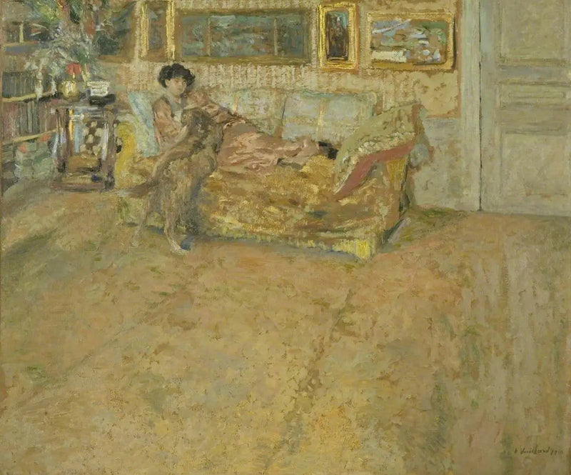 Interieur mit Madame Hessel und ihrem Hund - Édouard Vuillard