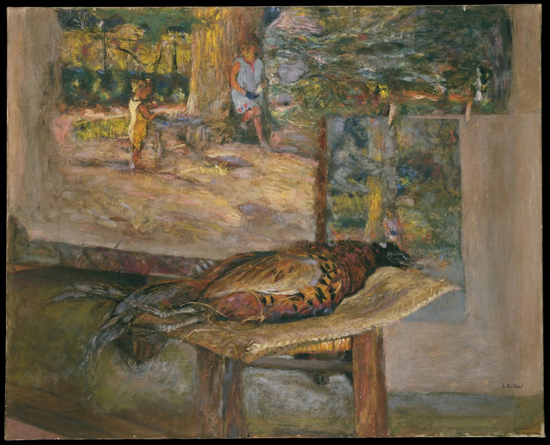 Interieur mit Gemälden und Fasan - Édouard Vuillard