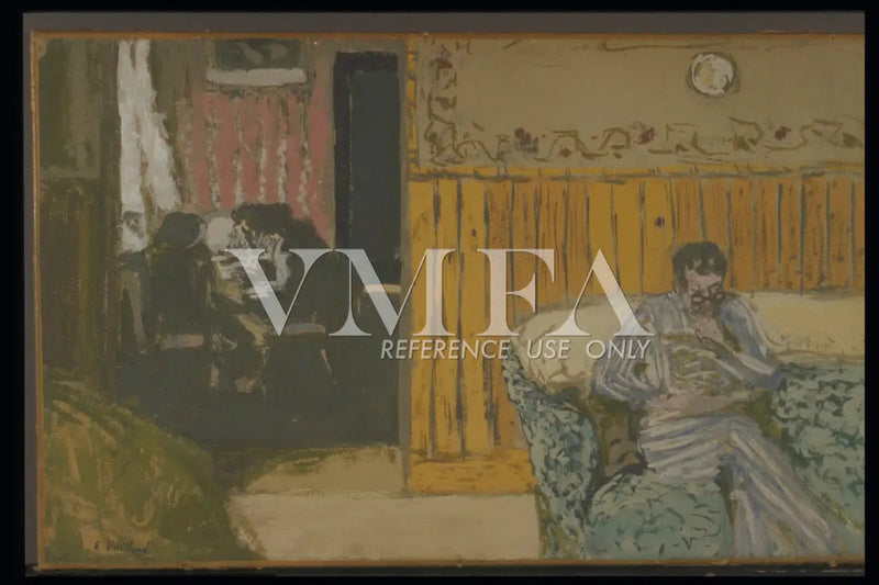 Interieur mit einem Mann beim Lesen - Édouard Vuillard