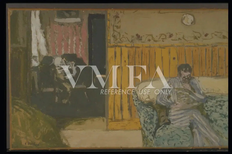 Interieur mit einem Mann beim Lesen - Édouard Vuillard