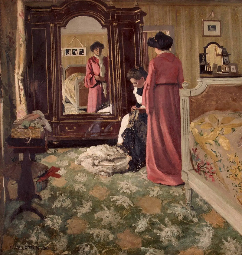 Innenraum, Schlafzimmer mit zwei Figuren - Félix Vallotton
