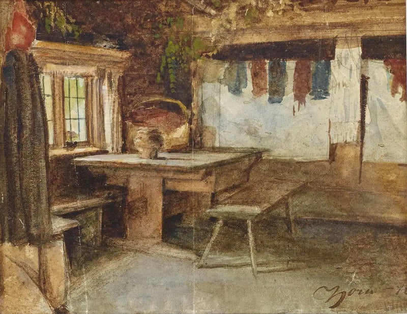 Innenraum eines Chalets in Mora - Anders Zorn