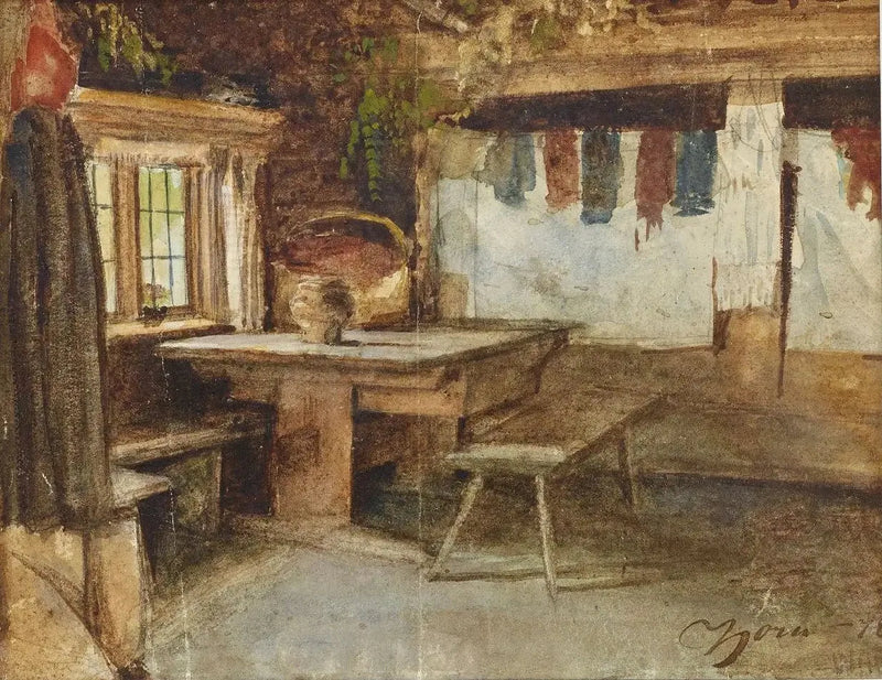 Innenraum eines Chalets in Mora - Anders Zorn