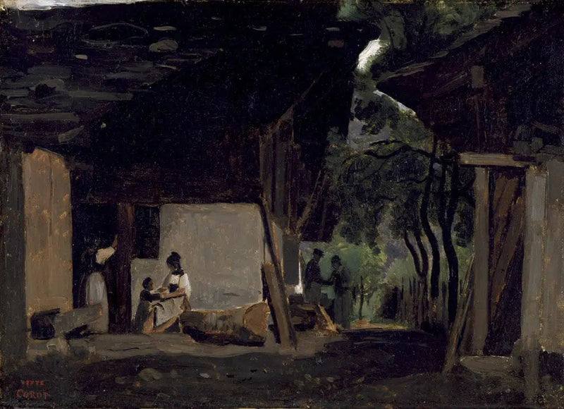 Interieur eines Chalets aus dem Berner Oberland - Jean-Baptiste Camille Corot