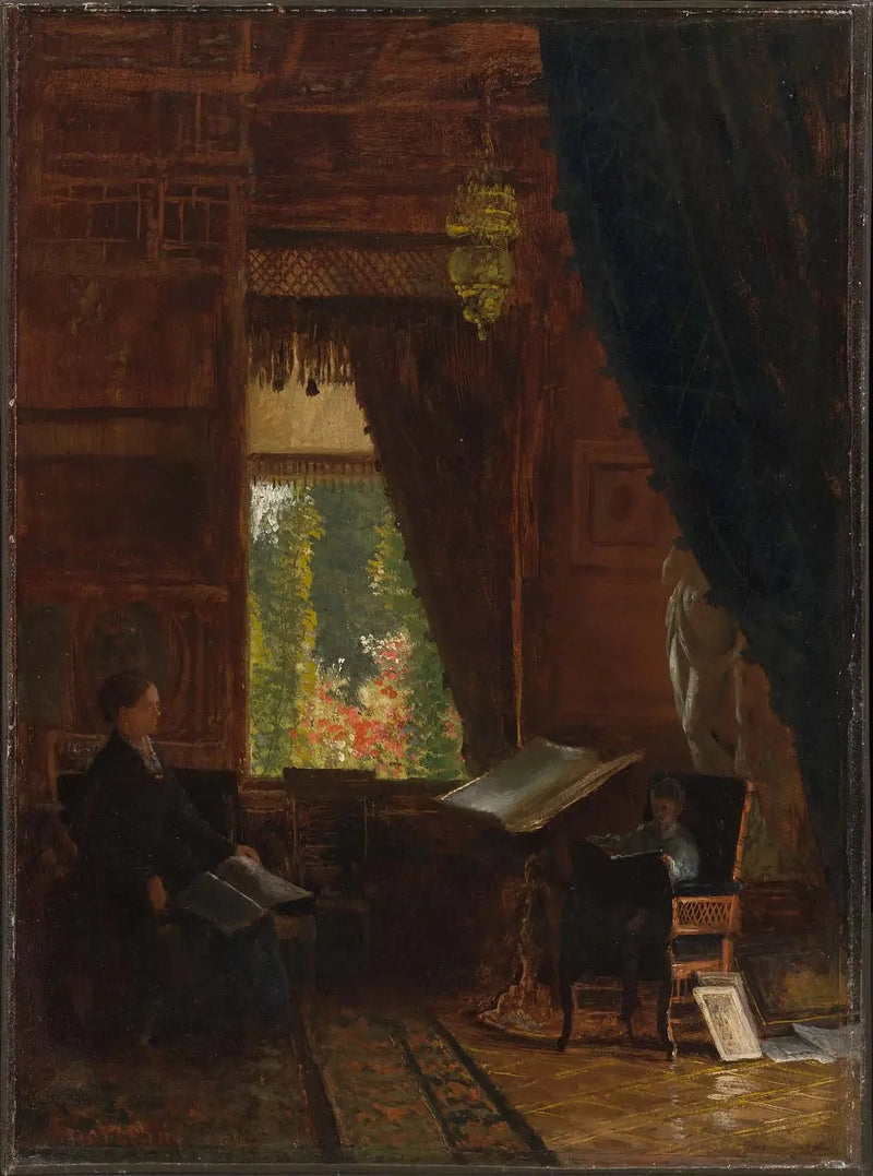 Innenraum einer Bibliothek - Albert Bierstadt