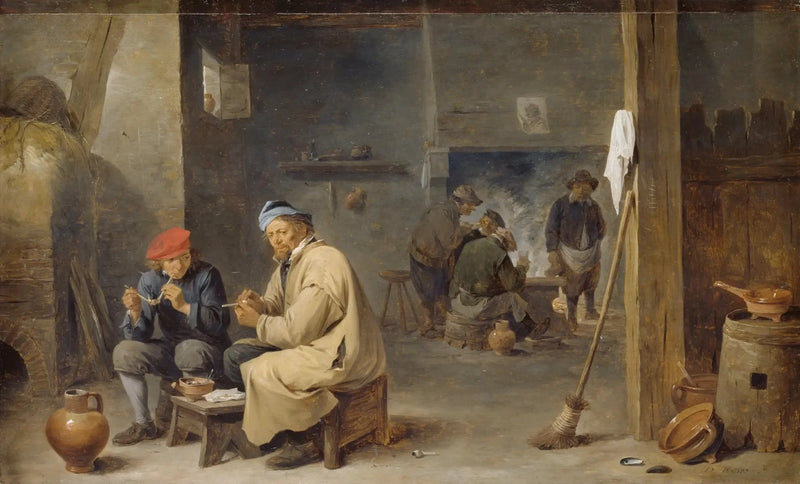 Innenraum einer Taverne mit rauchenden Bauern - David Teniers der Jüngere