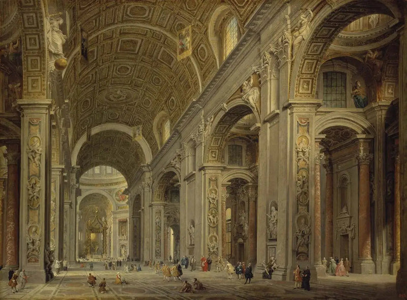 Innenansicht der Kathedrale Saint-Pierre in Rom - Giovanni Paolo Panini