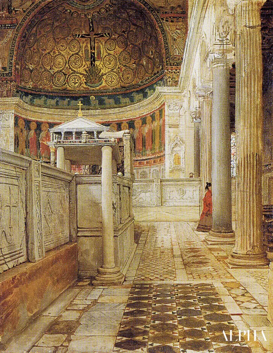 Intérieur de l’église San Clemente Rome - Lawrence Alma-Tadema Reproductions de tableaux à la peinture à l’huile