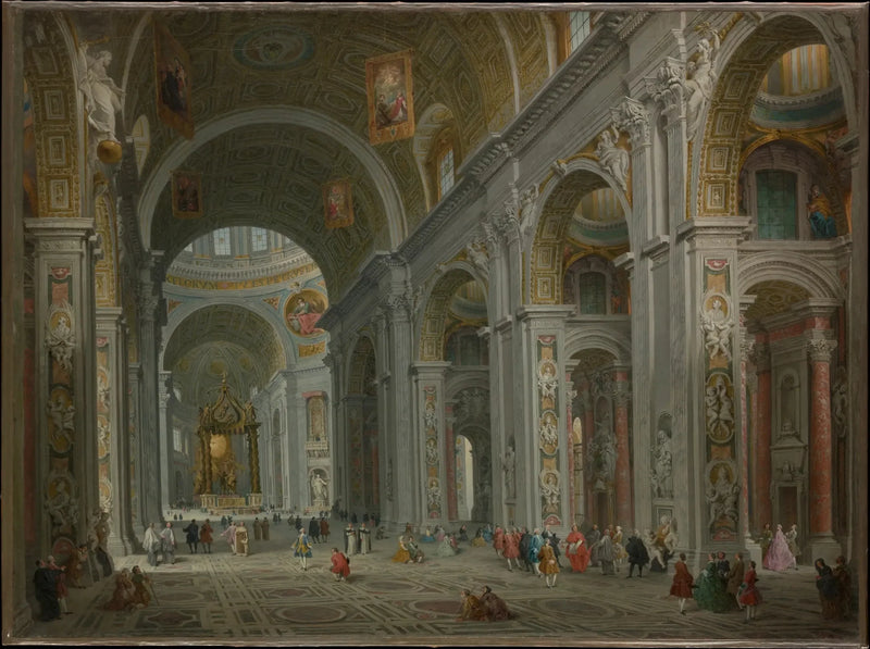 Innenansicht des Petersdoms, Rom - Giovanni Paolo Panini