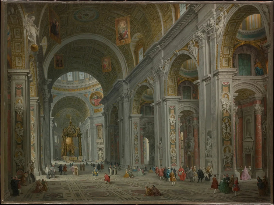 Innenansicht des Petersdoms, Rom - Giovanni Paolo Panini