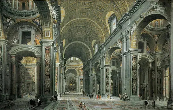 Innenansicht von Saint-Pierre, Rom - Giovanni Paolo Panini